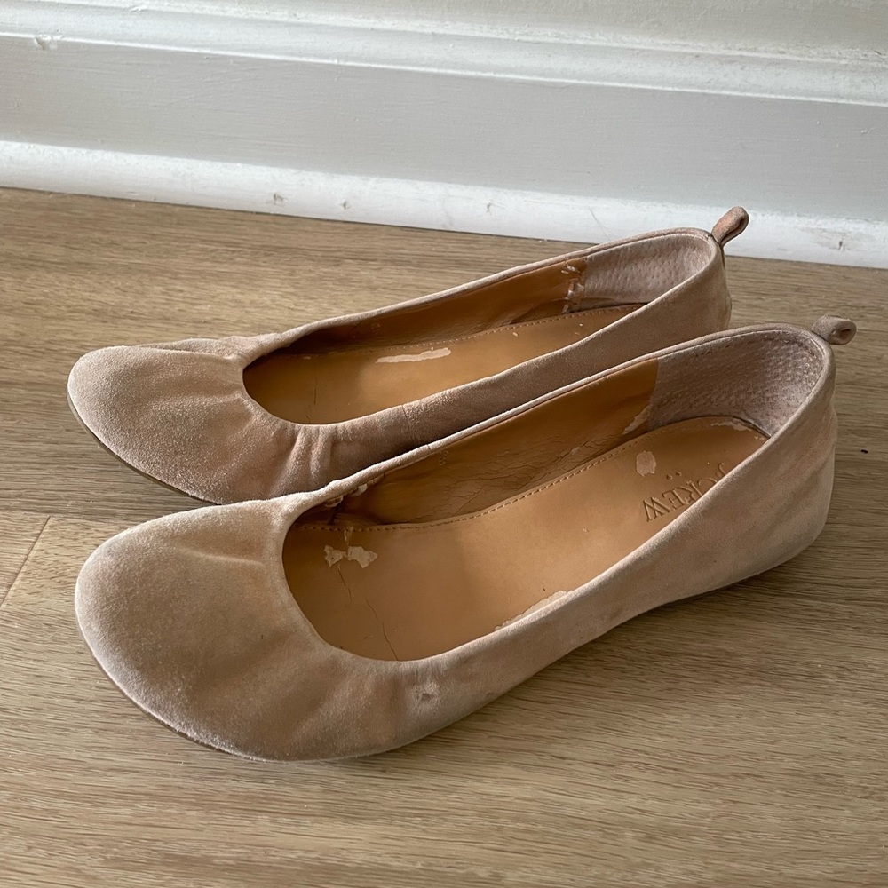 J Crew Suede Pale Pink Flats